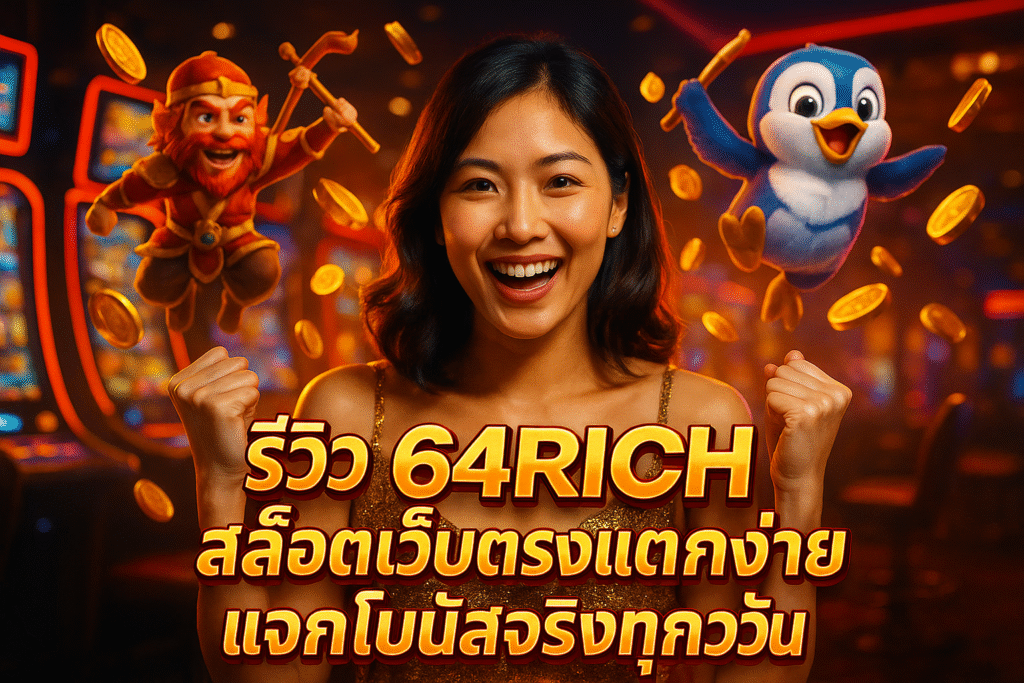 รีวิว 64RICH สล็อตเว็บตรงแตกง่าย แจกโบนัสจริงทุกวัน